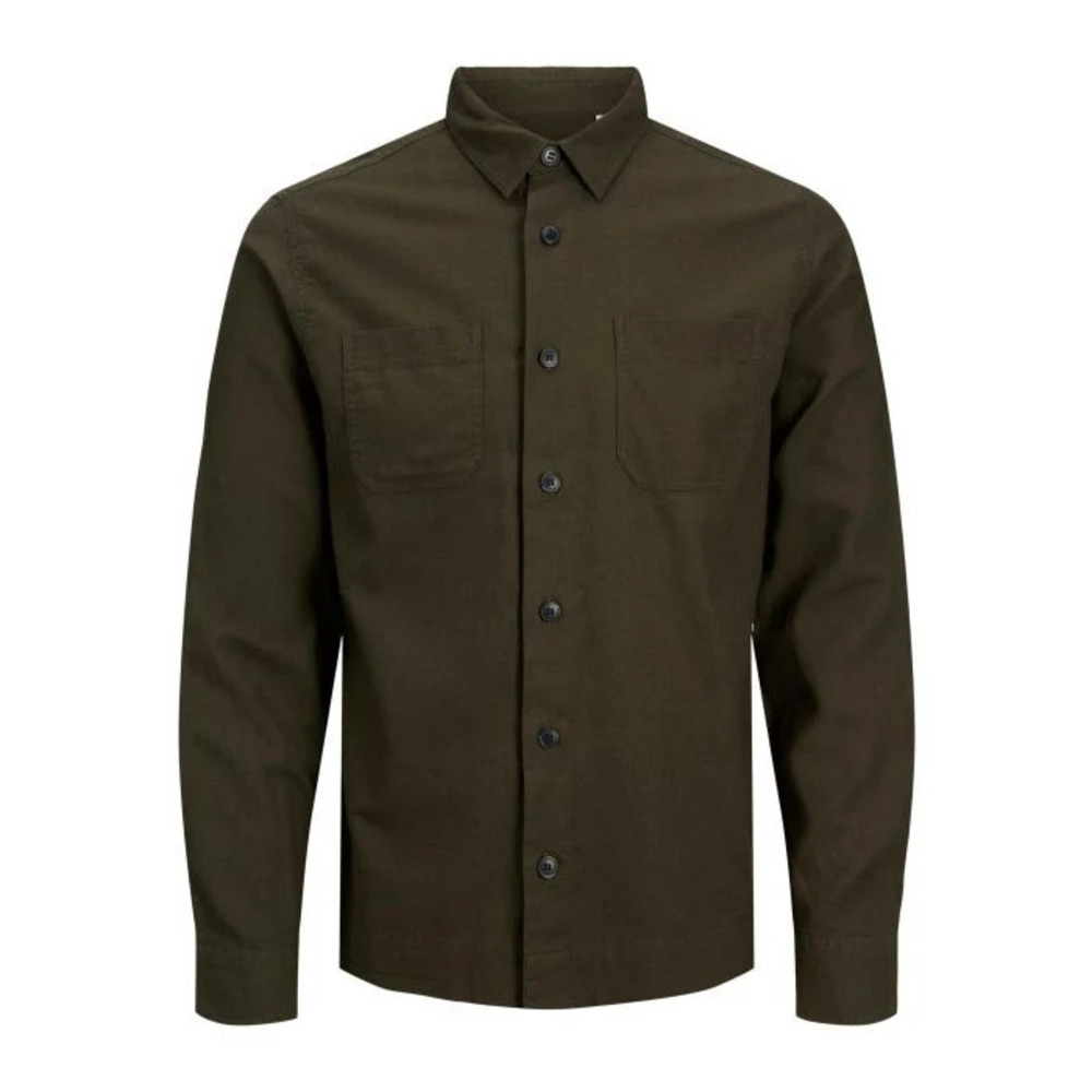 Jack & Jones Dark Green Long Sleeve Button Up Shirt/5241